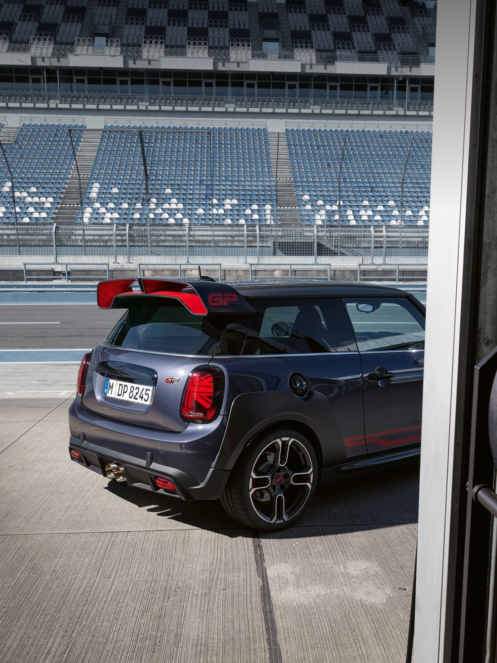 MINI John Cooper Works GP – grey and red – side view